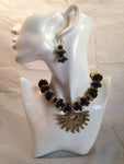 Shalimar Black Fashion Necklace w/ Matching Earrings
