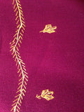 Kashmiri Embroidered Needle Work Pashmina - Burgundy