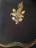 Kashmiri Embroidered Needle Work Pashmina - Black