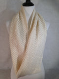 Beige Baffled Box Knitted Infinity Scarf