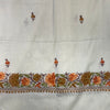 Creme w/ Orange & Brown Embroidered Flowers