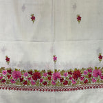 Creme w/ Red & Pink Embroidered Flowers