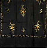 Kashmiri Embroidered Aari Work Pashmina - Black