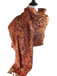Kashmiri Soft Wool - Dark Orange/Taupe