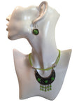 Nishat Queen Lime Green Fashion Necklace w/ Earrings
