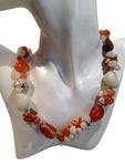 Gulmarg Peach & White Stone Necklace