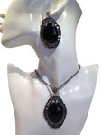 Mohalla Antique Black Fashion Necklace w/ Earrings