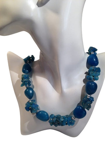 Kashmiri Ocean Blue Stone Fashion Necklace